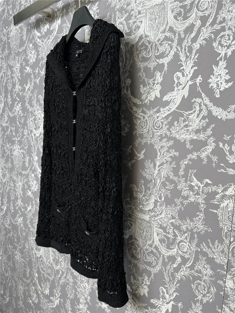 Ch**el crochet sailor-collar pullover in black