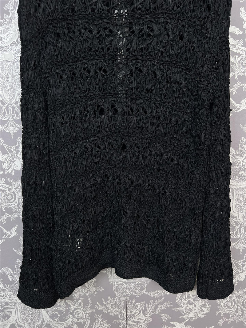 Ch**el crochet sailor-collar pullover in black