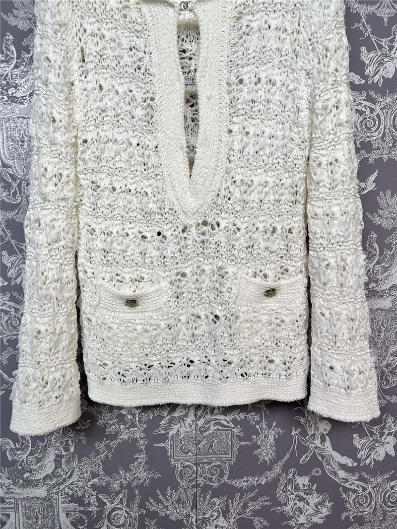 Ch**el crochet sailor-collar pullover in white