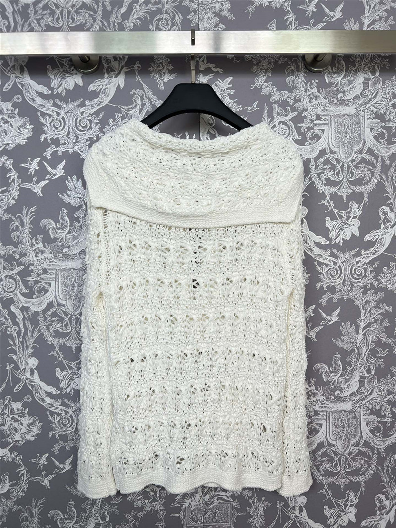 Ch**el crochet sailor-collar pullover in white