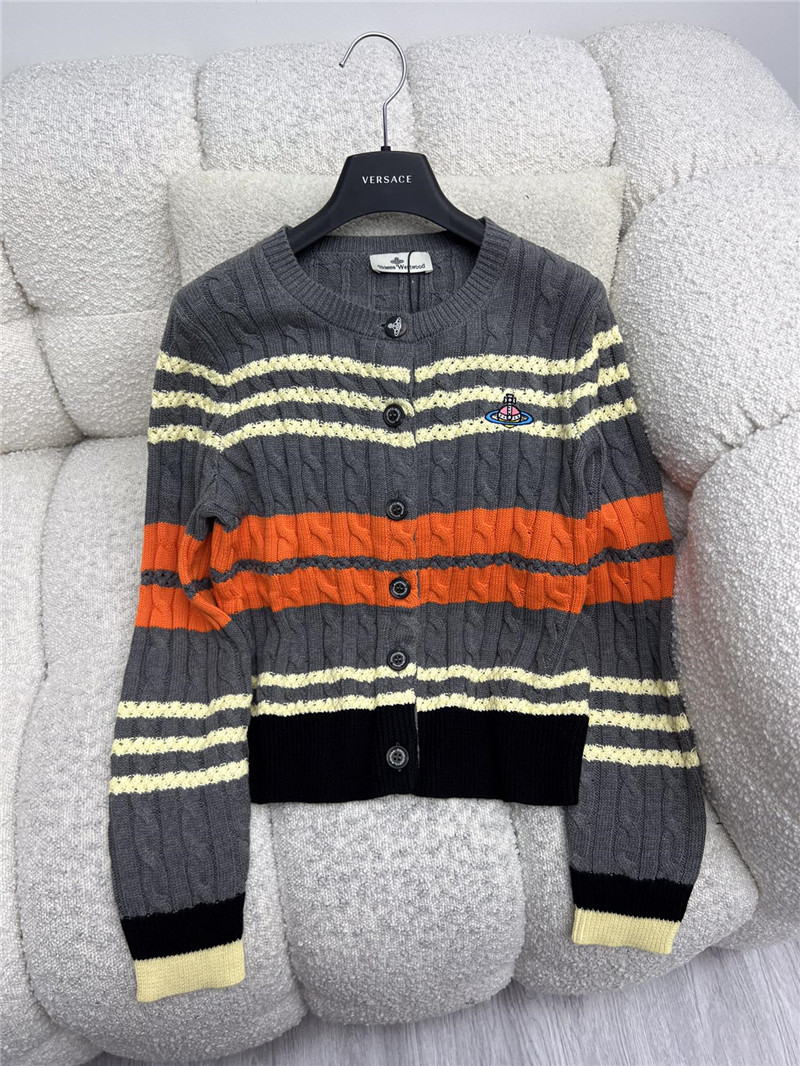 Vivienne Westwood Multicolor Stripe Cable Cardigan