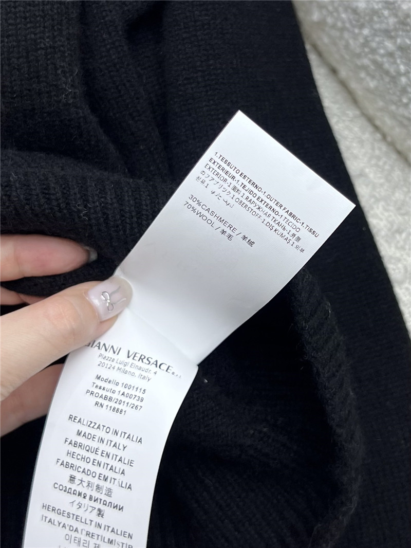 Versace Cashmere-Blend Boxy Cardigan Black