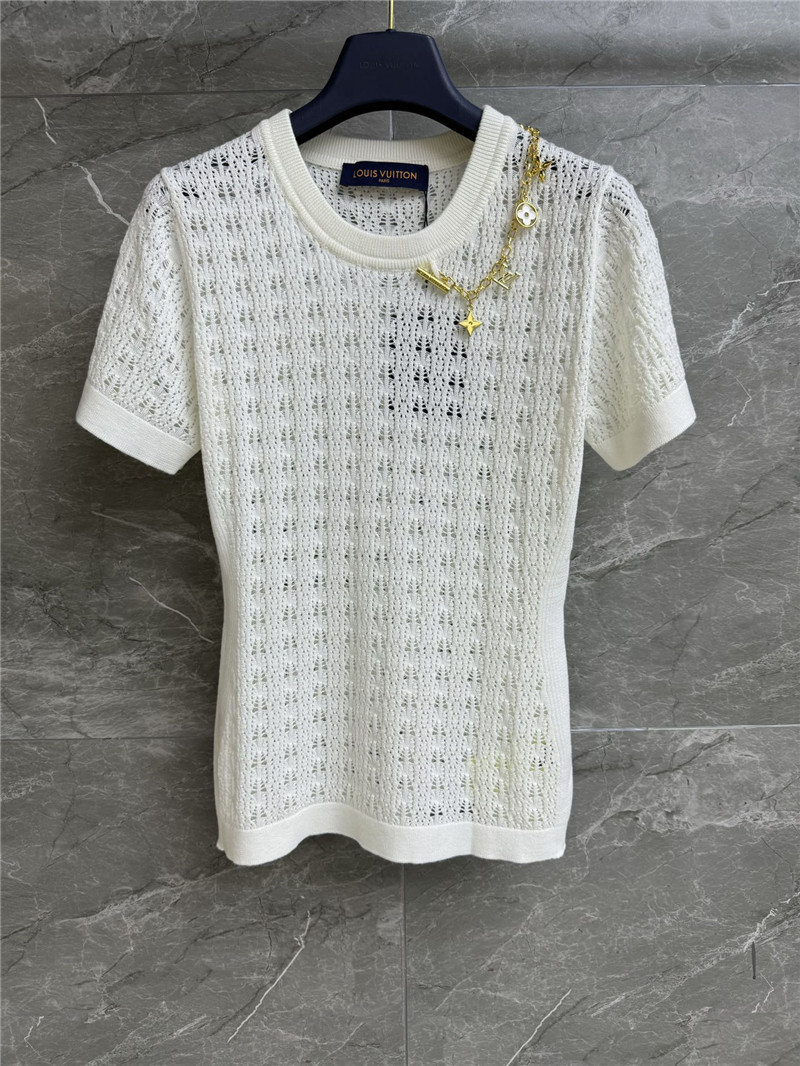 l0vis Vvtt0n lv hollow knit short-sleeved replica clothes
