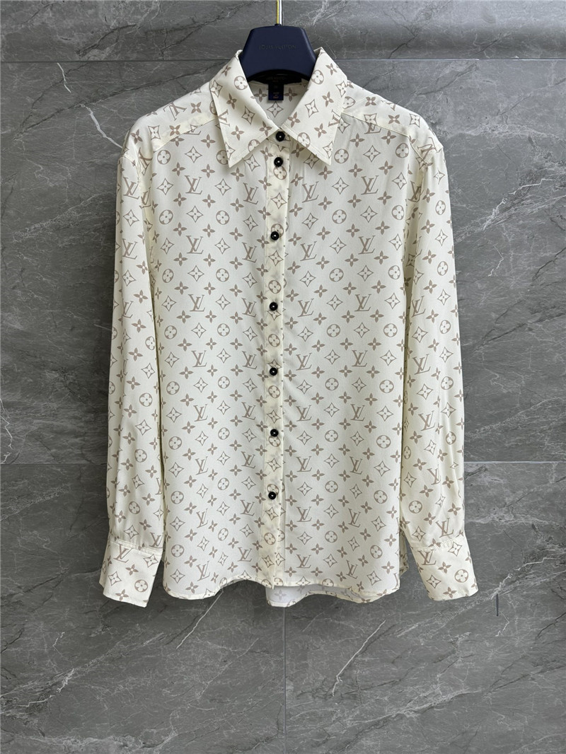 l0vis Vvtt0n lv monogram silk shirt replica clothing