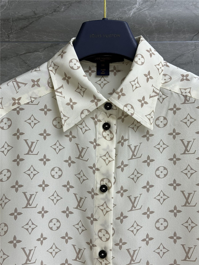 l0vis Vvtt0n lv monogram silk shirt replica clothing