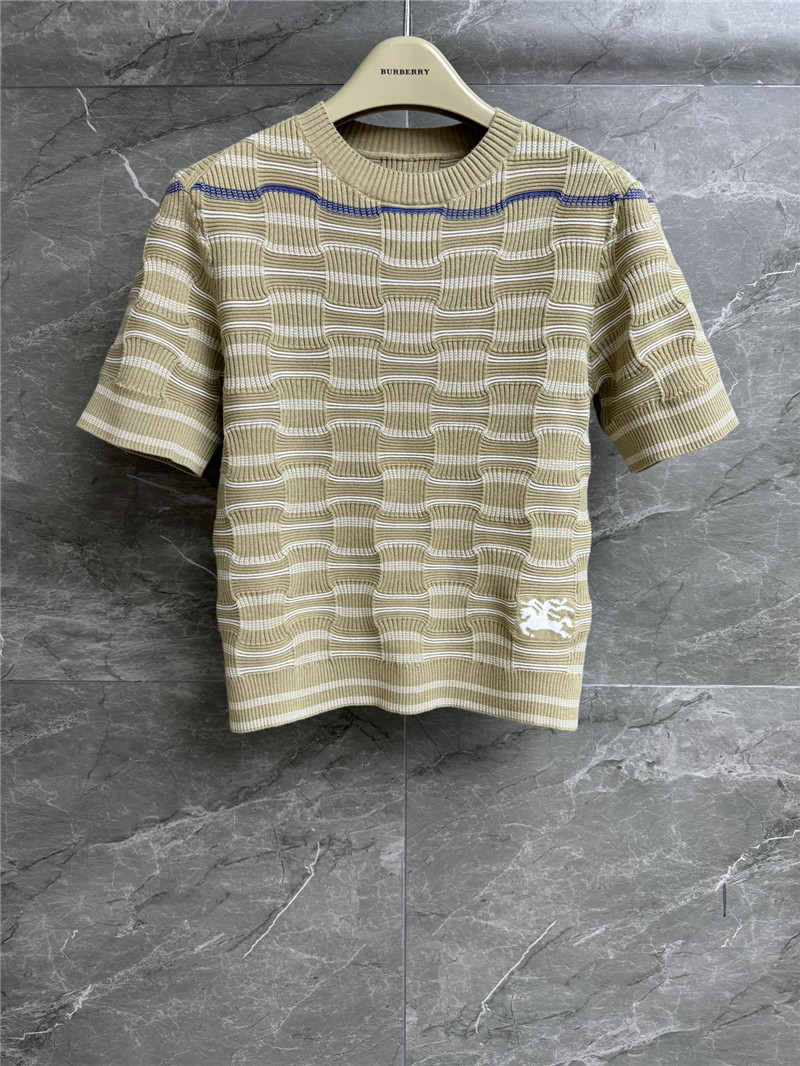 Ch**el striped knitted short sleeves replica designer clothes