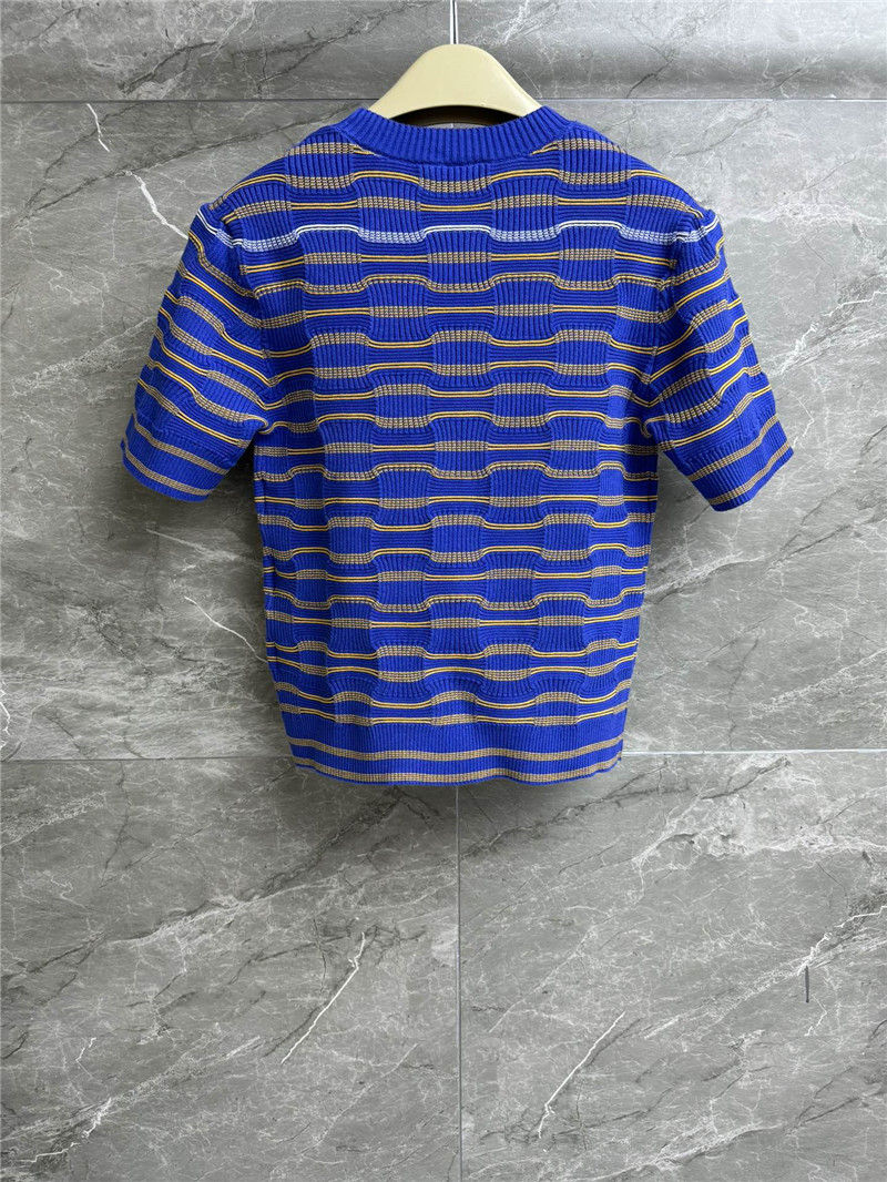 Ch**el striped knitted short sleeves replica designer clothes