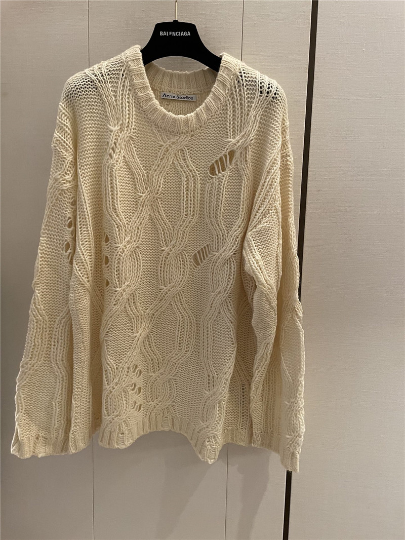Acne Studios Distressed Cable Knit Sweater