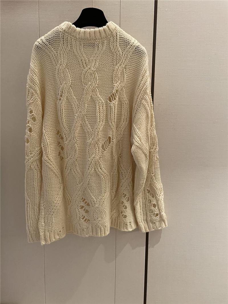 Acne Studios Distressed Cable Knit Sweater