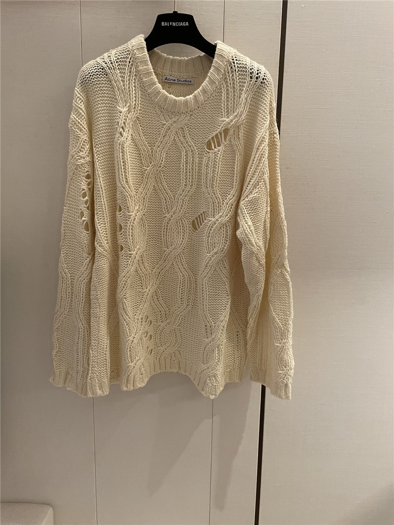 Acne Studios Distressed Cable Knit Sweater