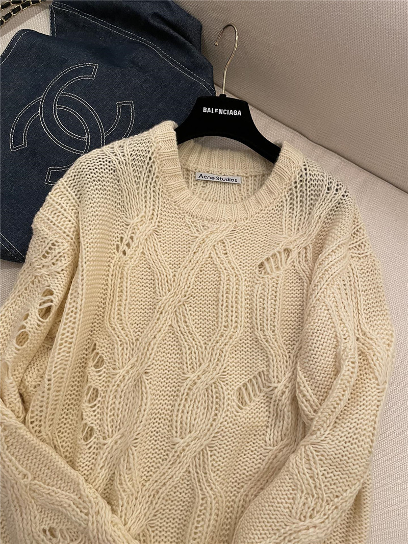 Acne Studios Distressed Cable Knit Sweater