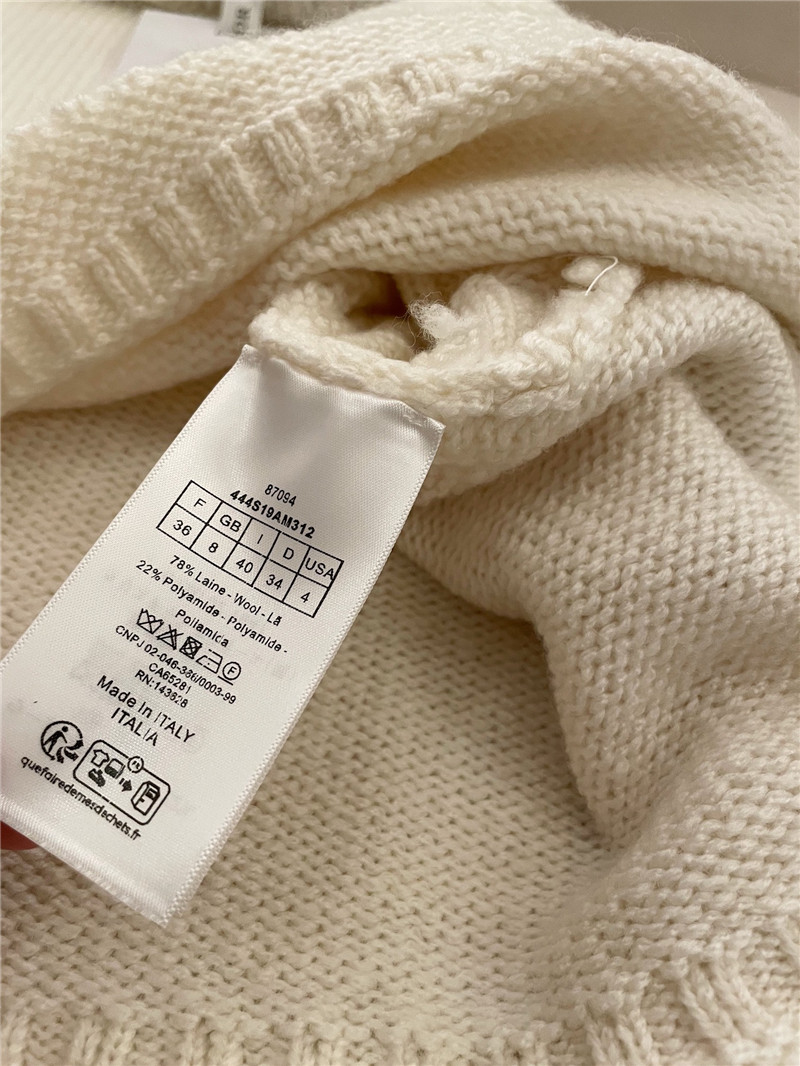 D10r crop openwork knit sweater in ivory