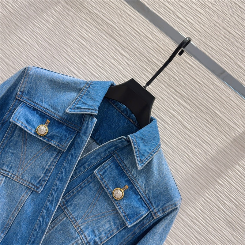 Balmain long sleeve denim short jacket replica d&g clothing
