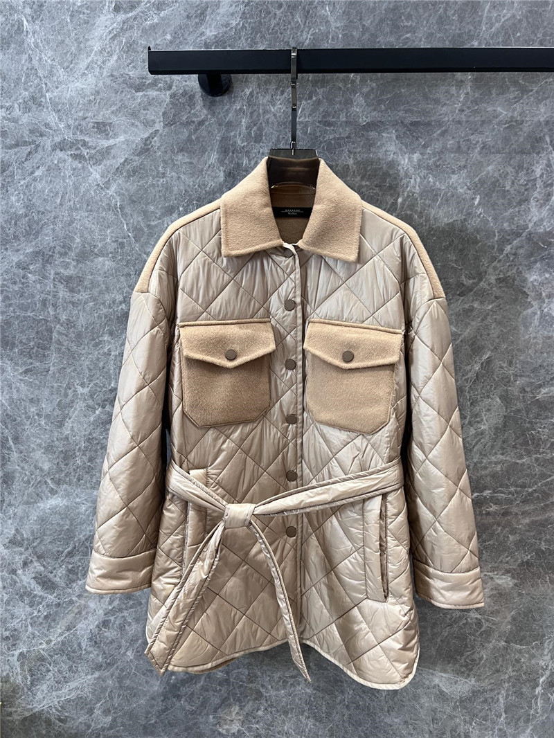 Vanitoo wool patchwork belt quilted coat replica clothes