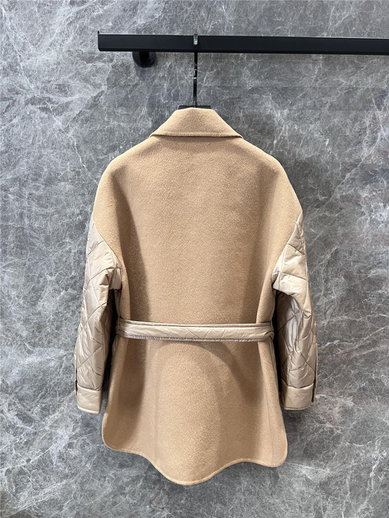 Vanitoo wool patchwork belt quilted coat replica clothes