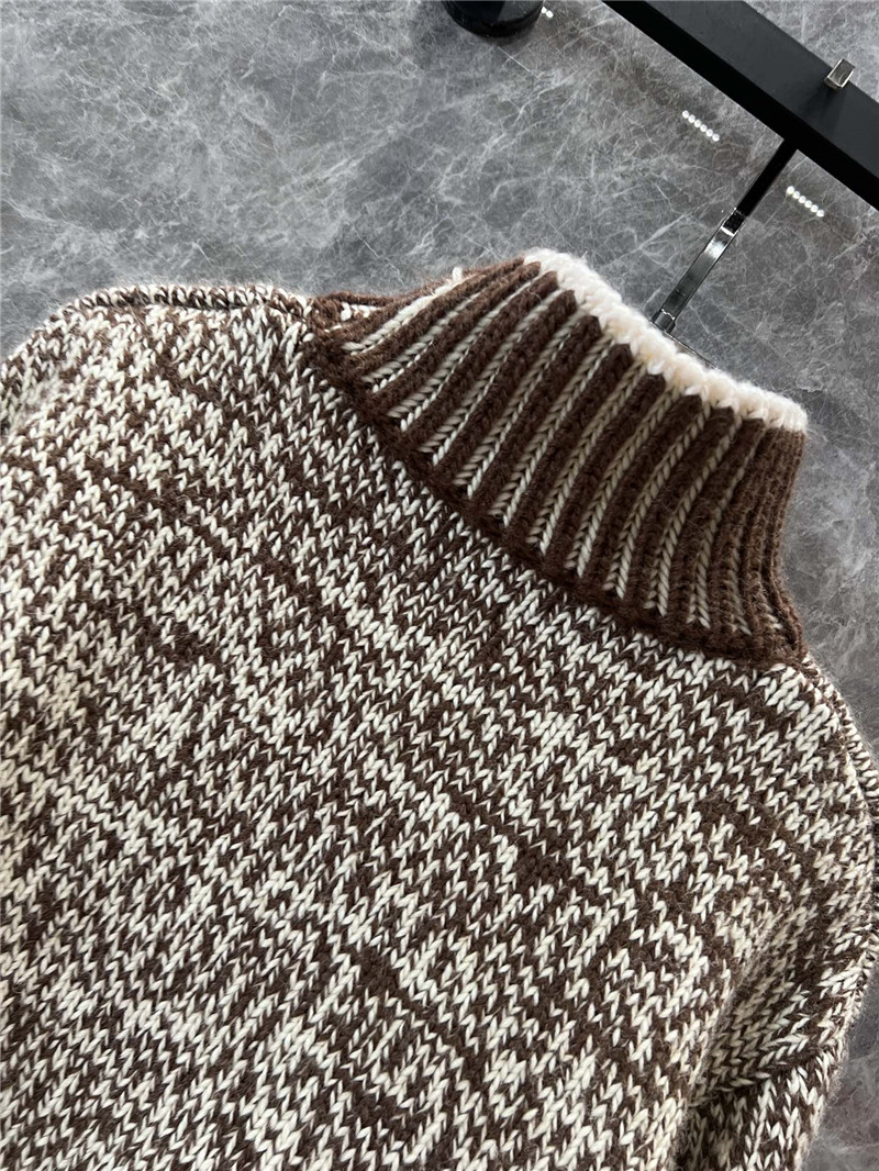 Moncler Brown Wool Blend Turtleneck Sweater