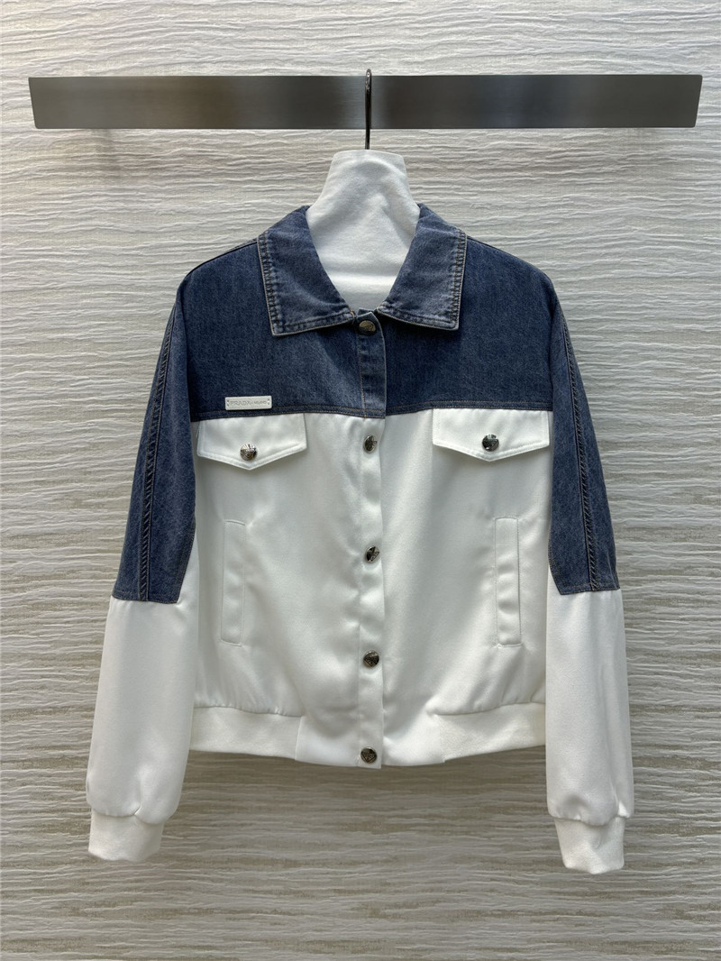 Pra*a lapel denim jacket replica d&g clothing