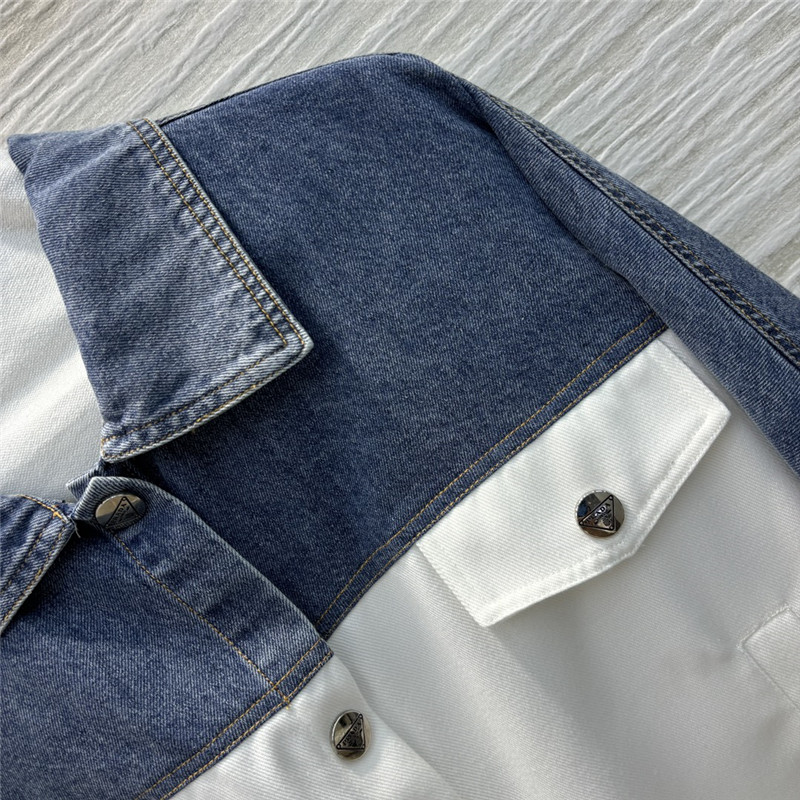 Pra*a lapel denim jacket replica d&g clothing