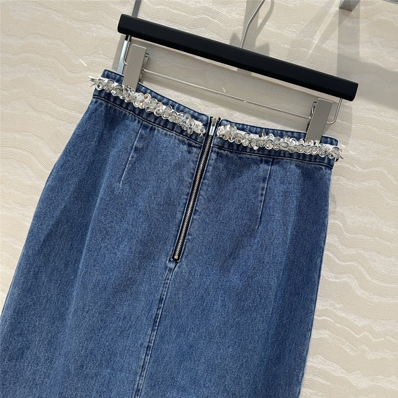 M1um1u beaded denim skirt replica d&g clothing