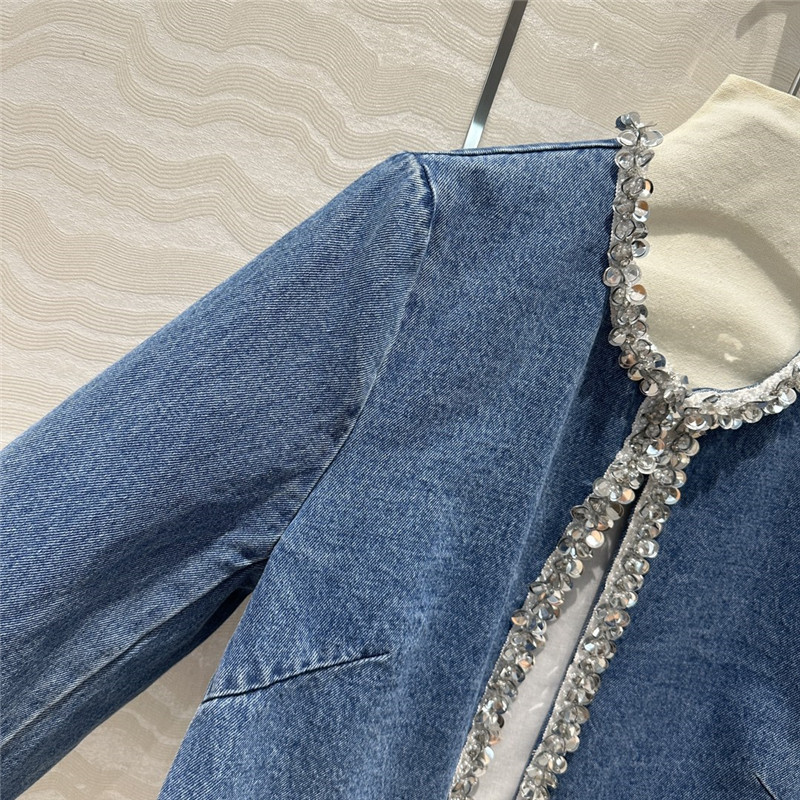 M1um1u beaded denim jacket replica designer clothes