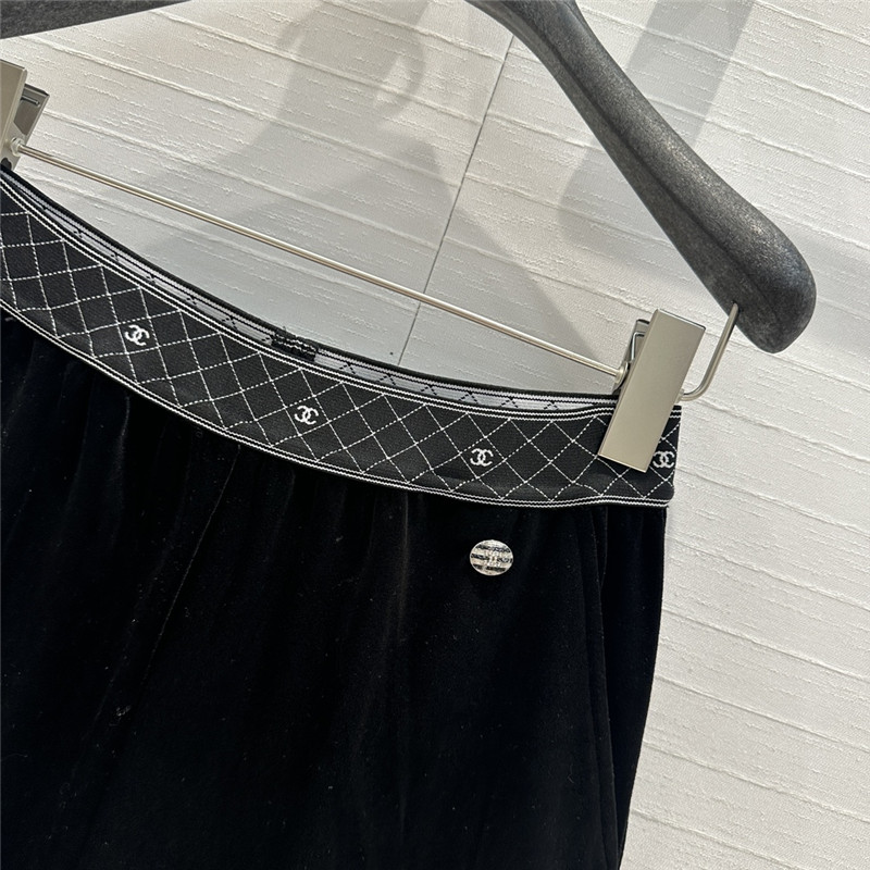 Ch**el velvet straight pants replica d&g clothing