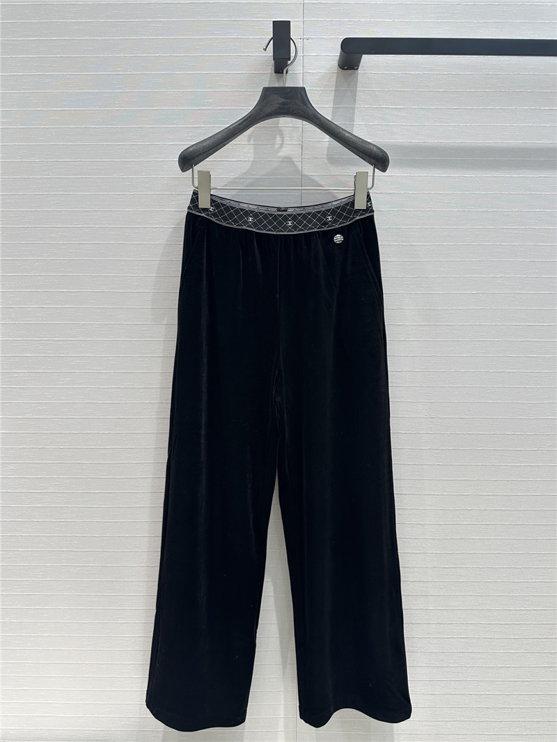 Ch**el velvet straight pants replica d&g clothing