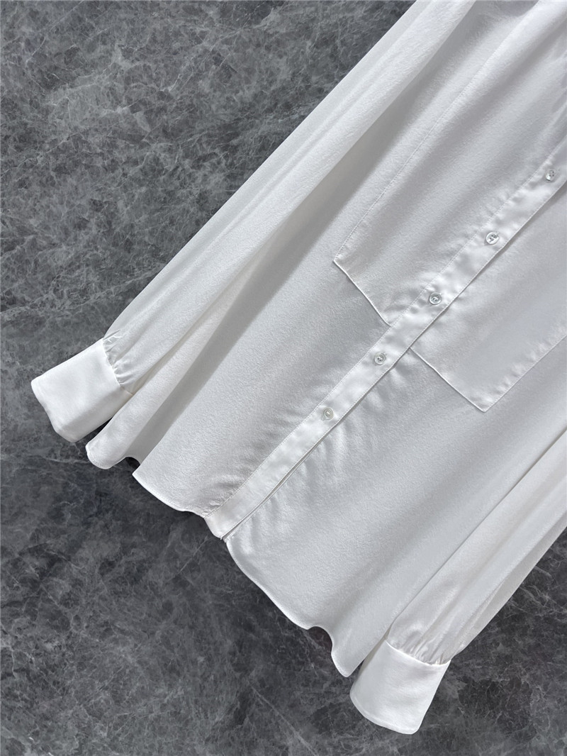 l0vis Vvtt0n lv pleated lace collar silk shirt replica clothes