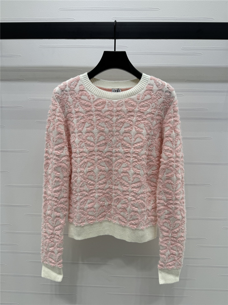 L0ew* anagram knit sweater in pink/white