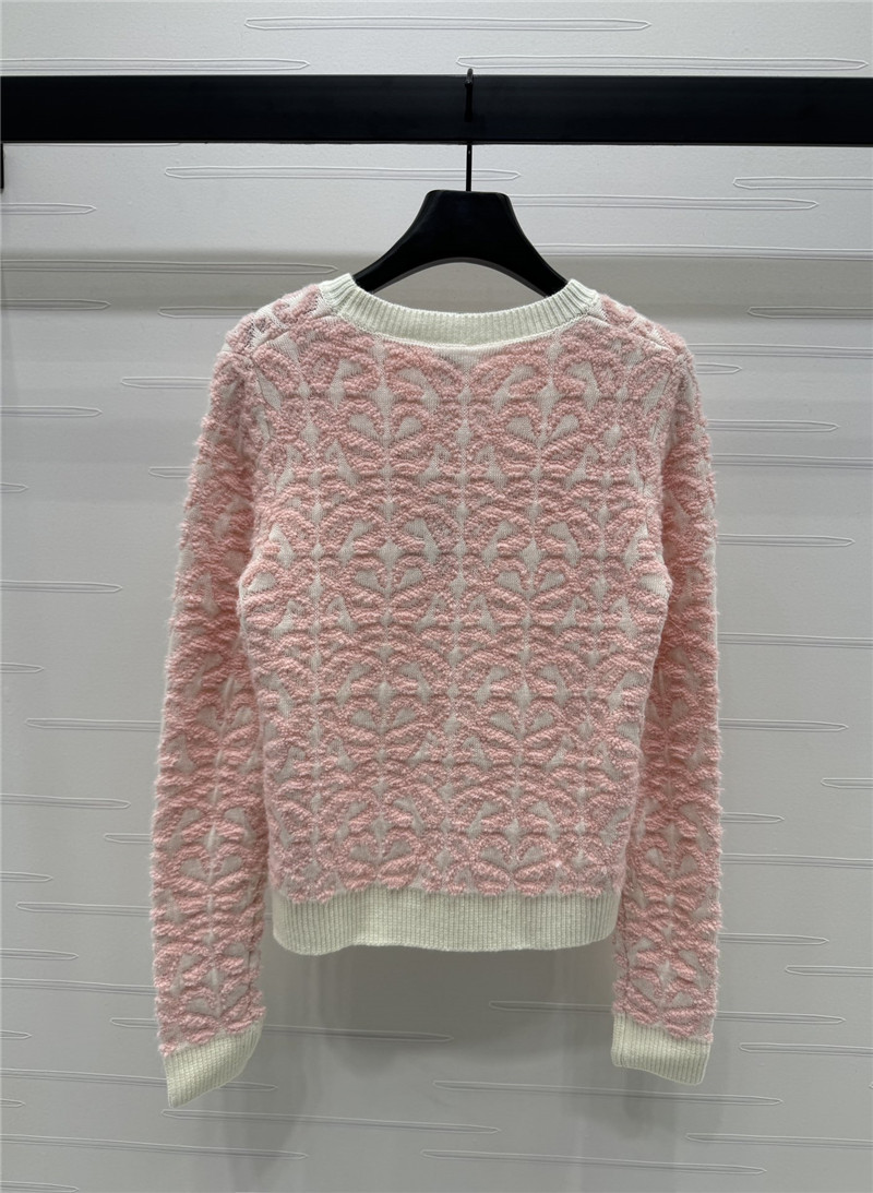 L0ew* anagram knit sweater in pink/white