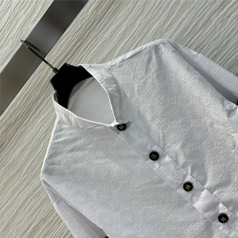 Ch**el 5 letters flocked white shirt replicas clothes