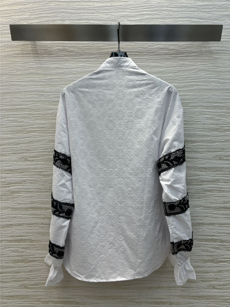 Ch**el 5 letters flocked white shirt replicas clothes