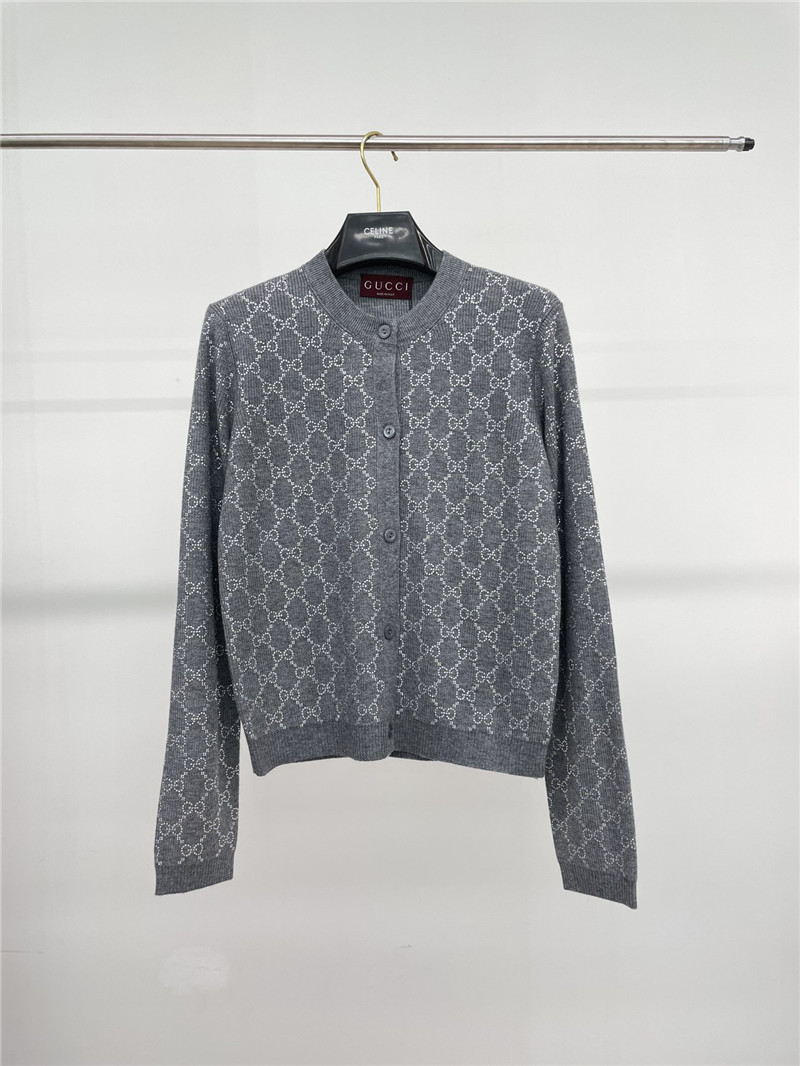 Gvc*1 gg crystal-embellished cardigan in grey