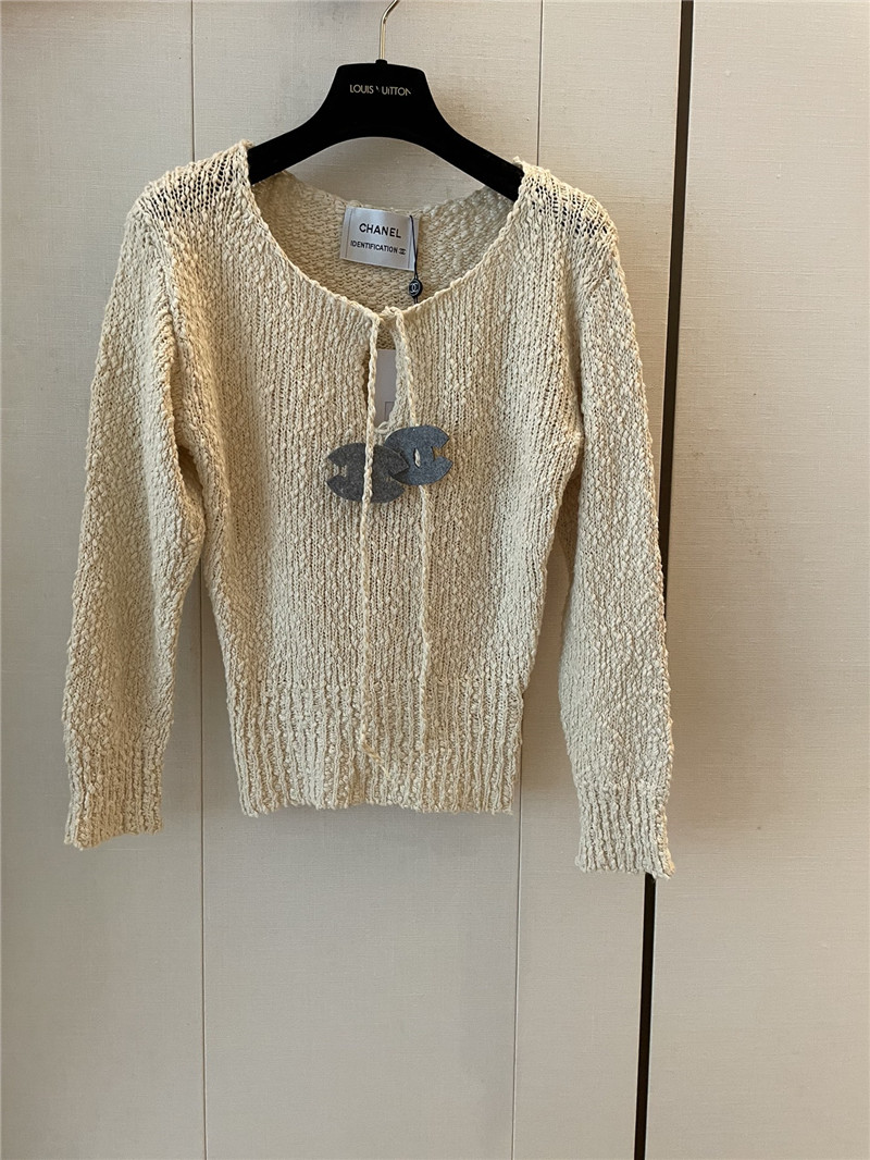 Ch**el tie rope knitted pullover in ivory