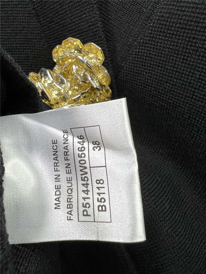 Ch**el crystal buttons v-neck cardigan in black