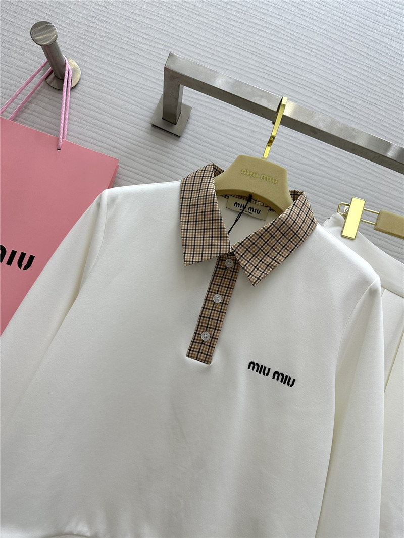 M1um1u long sleeve polo collar dress replicas clothes