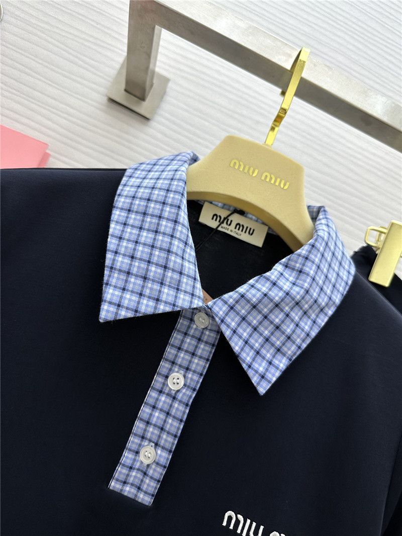 M1um1u long sleeve polo collar dress replicas clothes