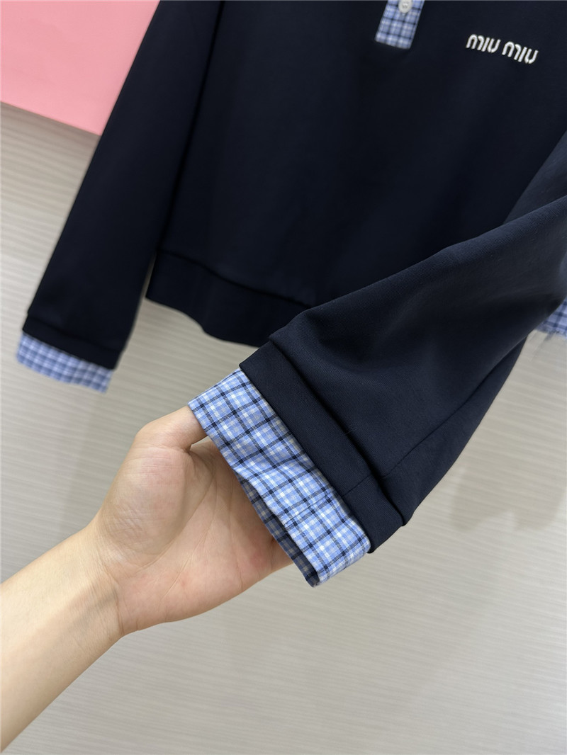 M1um1u long sleeve polo collar dress replicas clothes