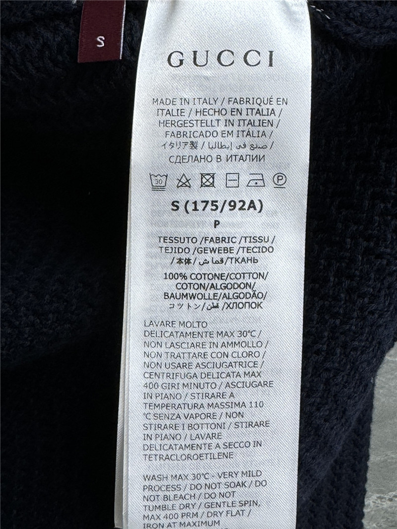 Gvc*1 ajour cotton knit cardigan with web navy