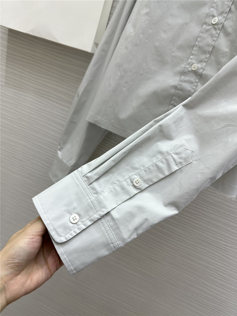 L0ew* embroidered raw edge shirt replicas clothes