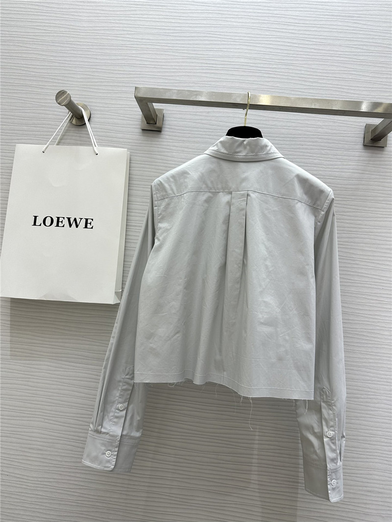 L0ew* embroidered raw edge shirt replicas clothes