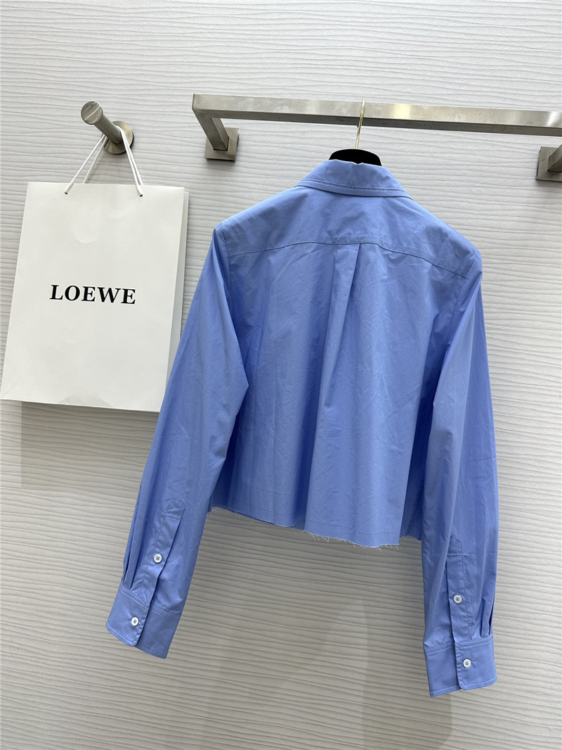 L0ew* embroidered raw edge shirt replicas clothes