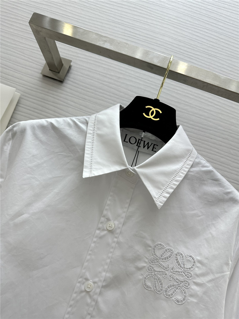 L0ew* embroidered raw edge shirt replicas clothes