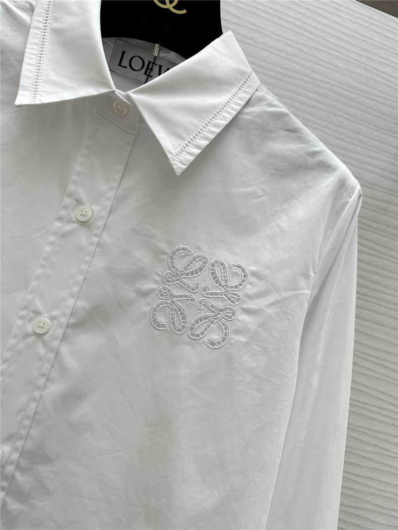 L0ew* embroidered raw edge shirt replicas clothes