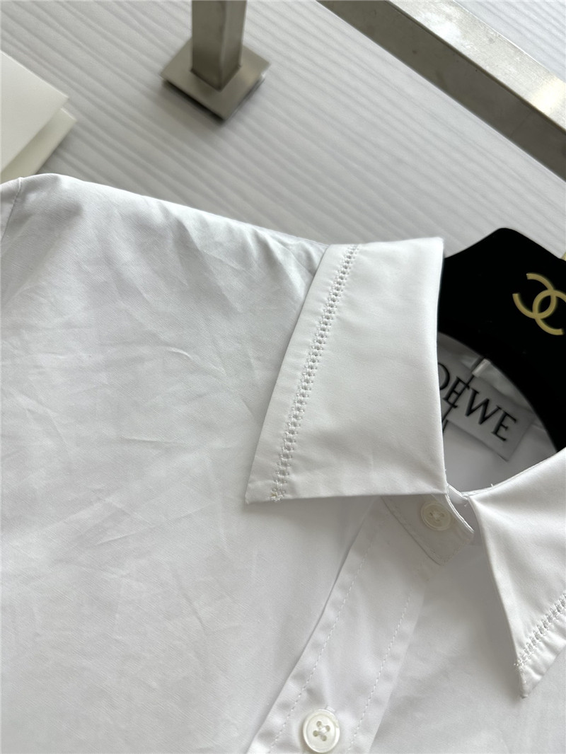 L0ew* embroidered raw edge shirt replicas clothes