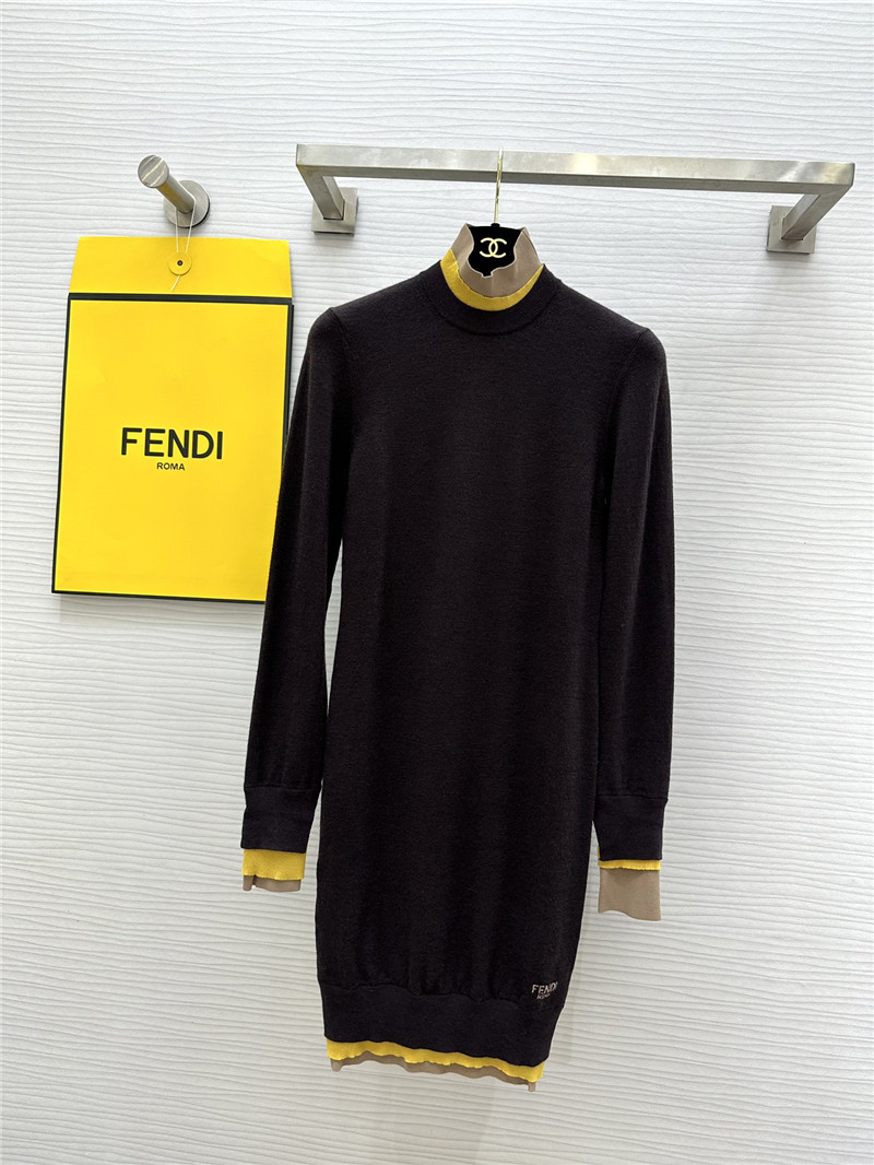 F**di half turtleneck wool dress replica d&g clothing