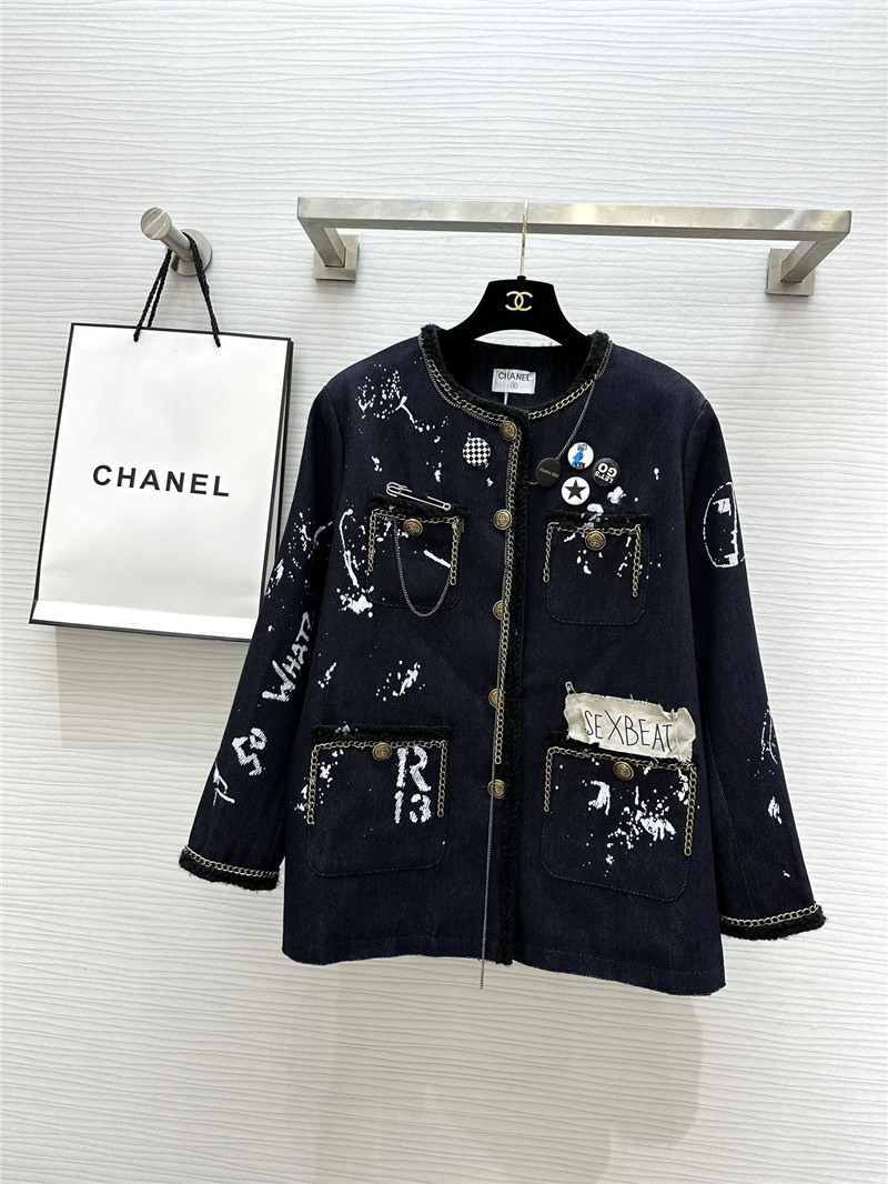 Ch**el hand-painted Ch**el style jacket replica clothes