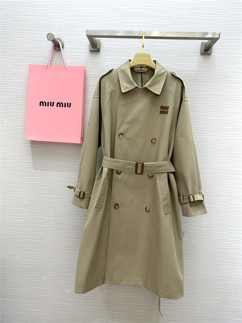 M1um1u lapel long trench coat cheap replica designer clothes