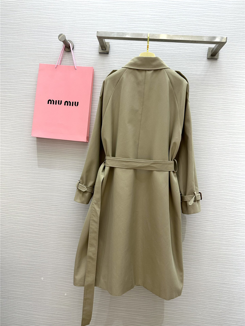 M1um1u lapel long trench coat cheap replica designer clothes