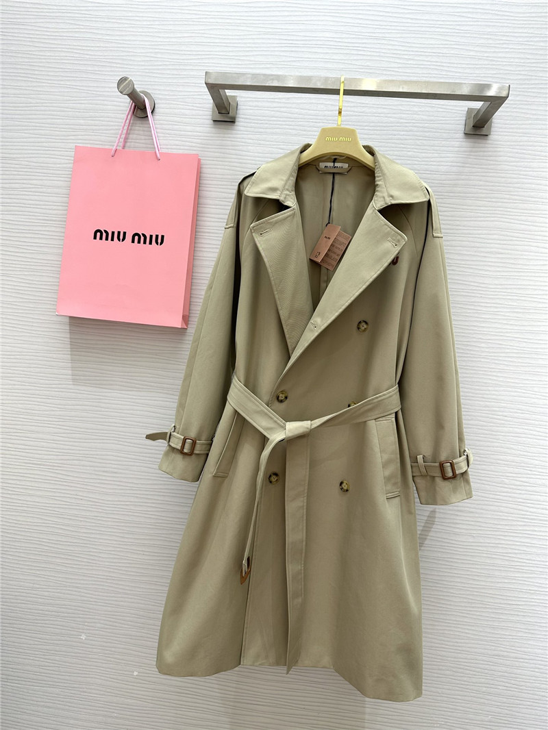 M1um1u lapel long trench coat cheap replica designer clothes