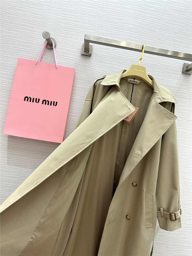 M1um1u lapel long trench coat cheap replica designer clothes